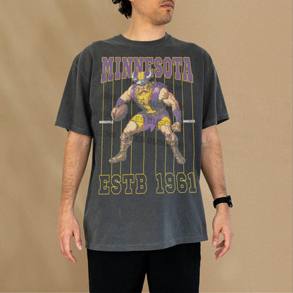 Retro Minnesota Football T-Shirt, Vintage Puple and Gold Minnesota Football Jersey Graphic Tee Shirt for Men Women, Justin Jefferson Merch