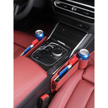 🔥HOT SALE 45% OFF 💖Car Leather Cup Holder Gap Filler Oragnizer Bag [Universal Fitment]