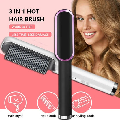 BIG SALE 45% OFF🔥Negative Ion Hair Straightener Styling Comb & 2 in 1 Hair Straightener Brush 👜