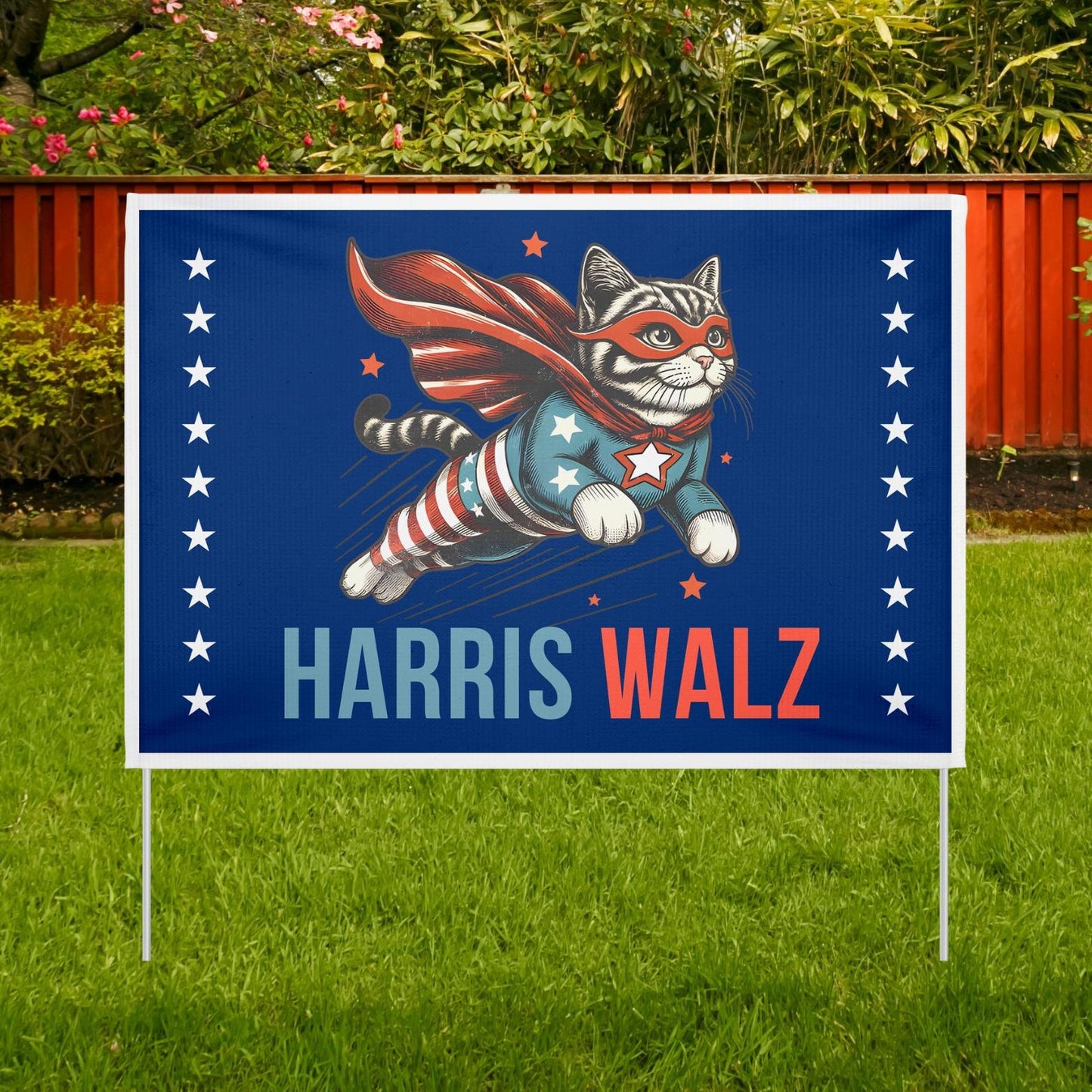 Harris Walz 2024 Yard Sign, 2024 Campaign Election Sign, Vote Kamala, Democrat, Lawn Protest Sign, Kamala Harris, Cat Ladies, Childless Cat