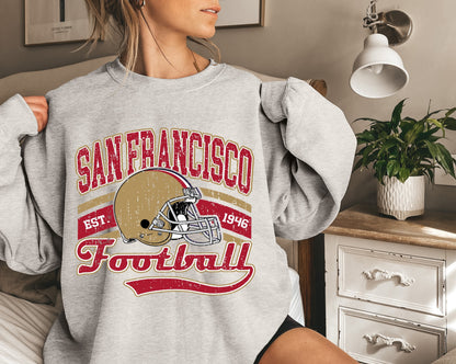 Vintage San Francisco Football Crewneck, San Francisco Sweatshirt, 49 football, Womens Football sweatshirt, San Francisco gift, Game Day,