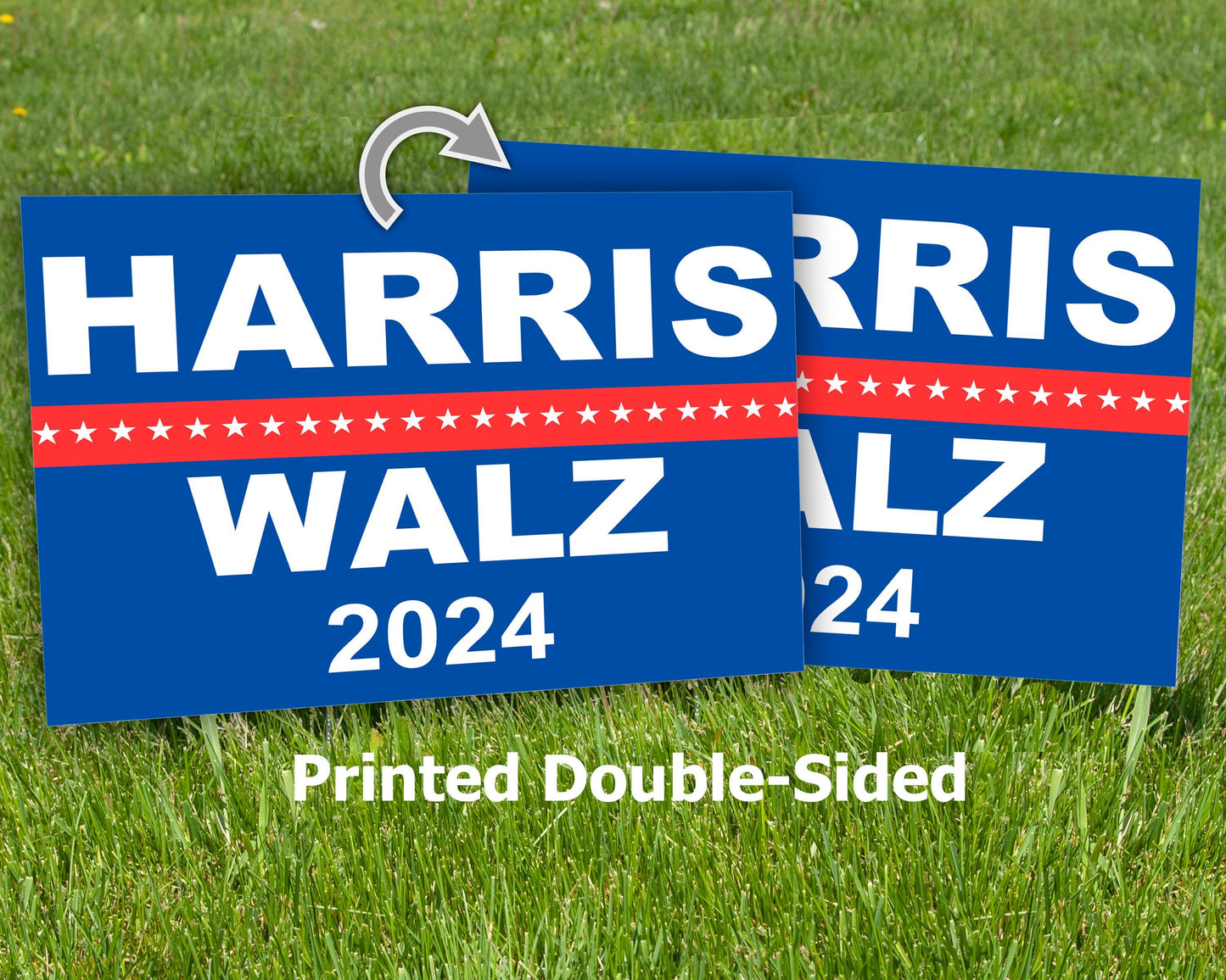 Harris Walz Yard Sign 2024 – 23in x 17in Weatherproof Yard Sign with Stakes – Vote Kamala Harris Yard Sign - Tim Walz Yard Sign