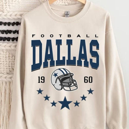 Vintage Dallas Football Sweatshirt, Trendy Dallas Football Fan Gift, Dallas Game Day Shirt, Dallas Shirt, Game Day Shirt.