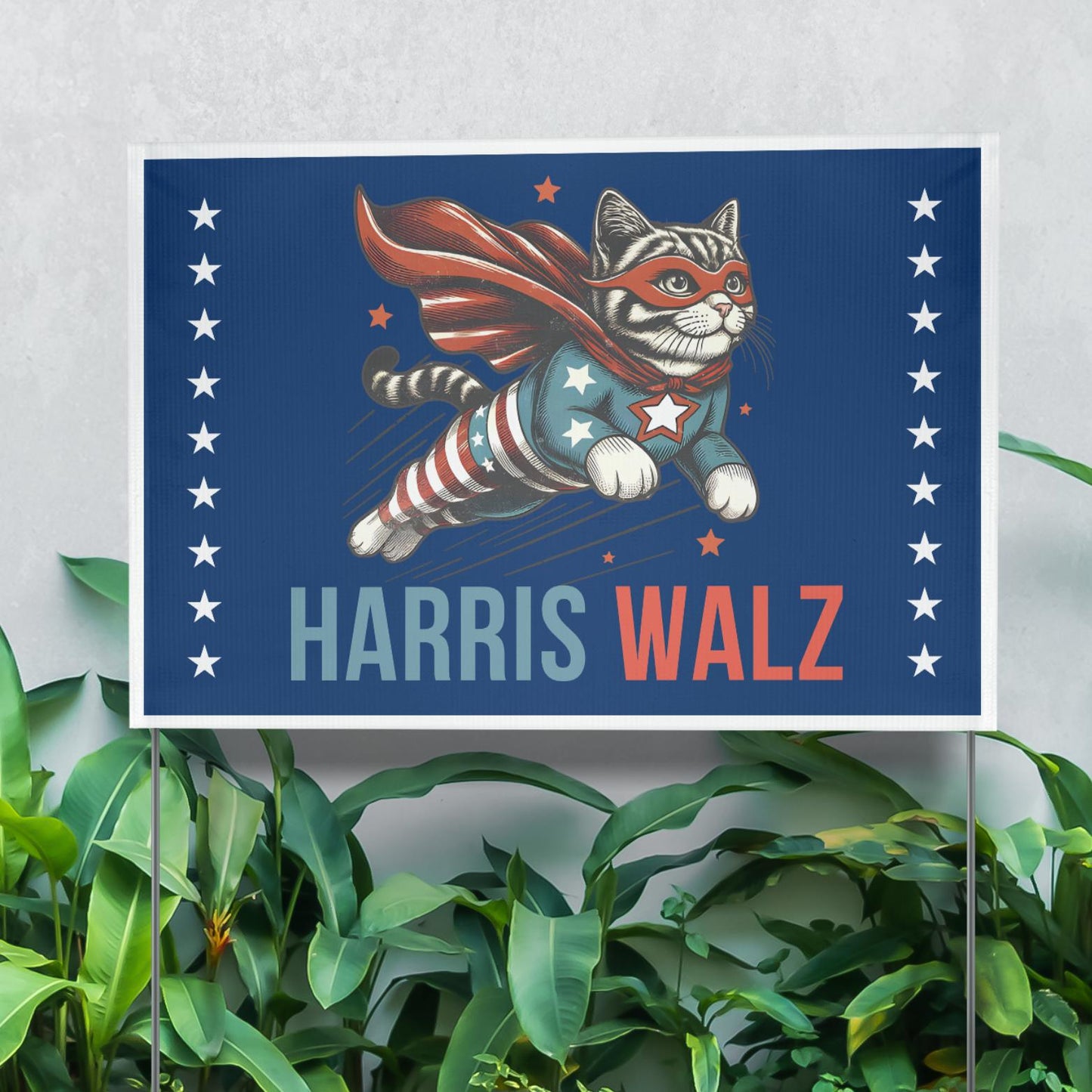 Harris Walz 2024 Yard Sign, 2024 Campaign Election Sign, Vote Kamala, Democrat, Lawn Protest Sign, Kamala Harris, Cat Ladies, Childless Cat