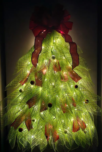 Last Day 50% OFF - Handmade Christmas Tree Wreath for Front Door