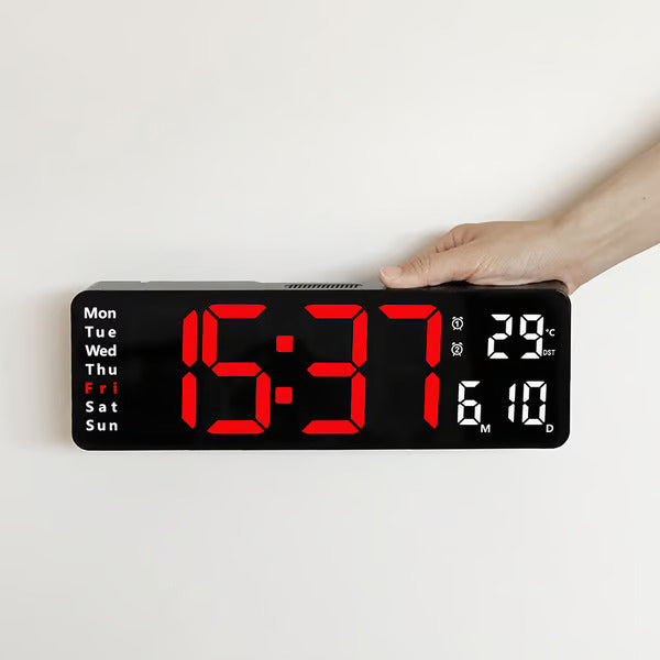 ⚡13" Large Digital Clock with Temperature, Date, Auto DST, Night Light, Auto Brightness Dimmer