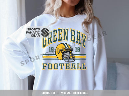 Green Bay Trendy Crewneck Vintage 80s Retro Style Football Fan Gift Sweatshirt for Game Day Womens Mens Tailgate Shirt