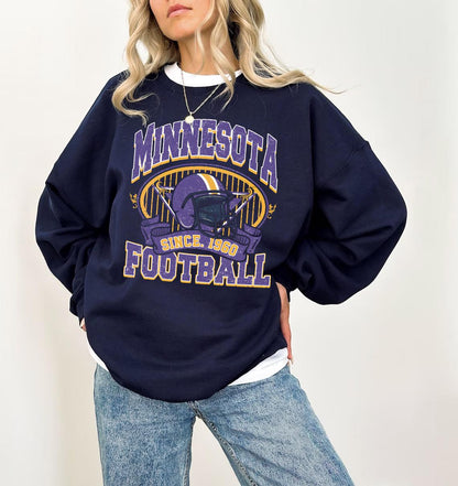 Minnesota Football Sweatshirt Viking Sweatshirt Crewneck Minnesota Football Crewneck Sunday Minnesota/ Minnesota Team Football Shirt