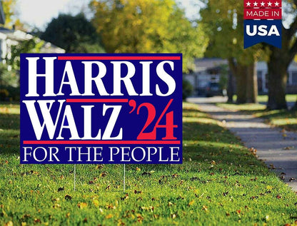 Harris Walz 2024 Yard Sign with Stakes, Double Sided Political Yard Sign for Democratic Party (Design 4) , Kamala Harris Yard Sign HWYS01