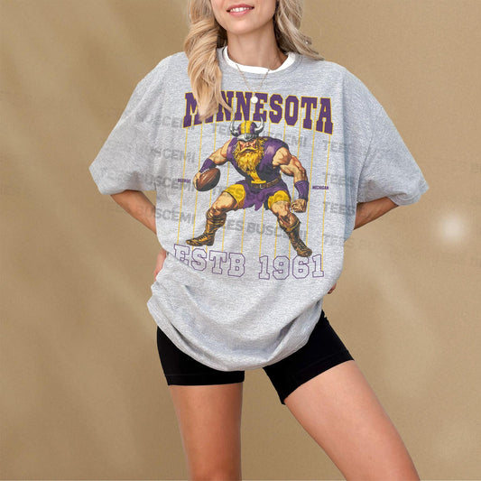 Retro Minnesota Football T-Shirt, Vintage Puple and Gold Minnesota Football Jersey Graphic Tee Shirt for Men Women, Justin Jefferson Merch