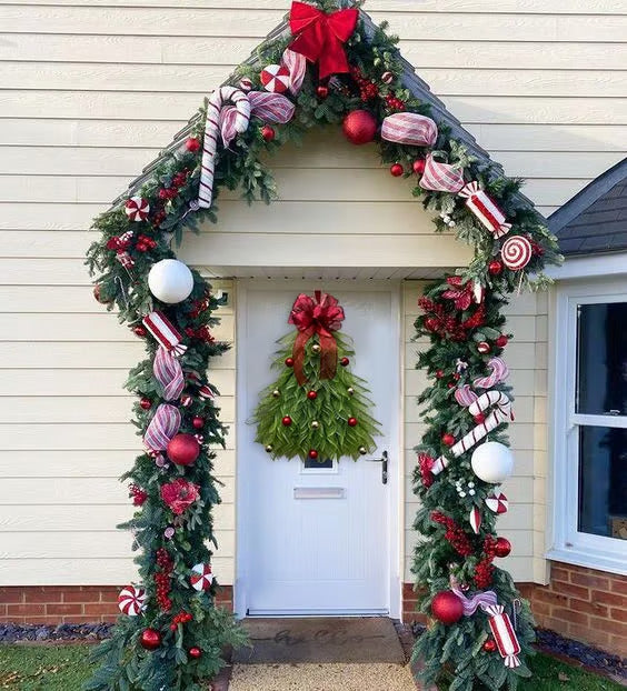 Last Day 50% OFF - Handmade Christmas Tree Wreath for Front Door