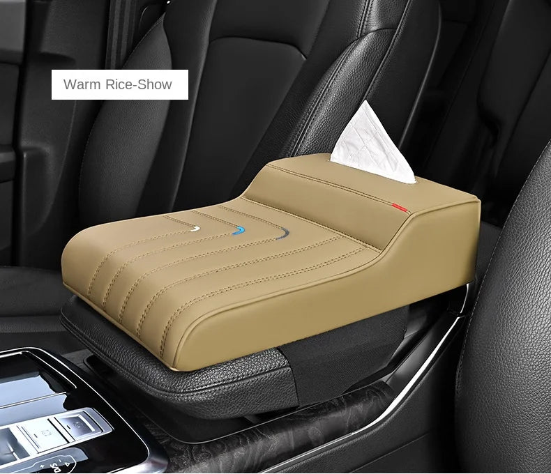 Car armrest heightening leather pillow (suitable for 99% of car models)