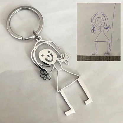 HOT SALE🔥Customized Drawing Keychain, Personalized Custom Photo Car Keyring Key Chains Jewelry