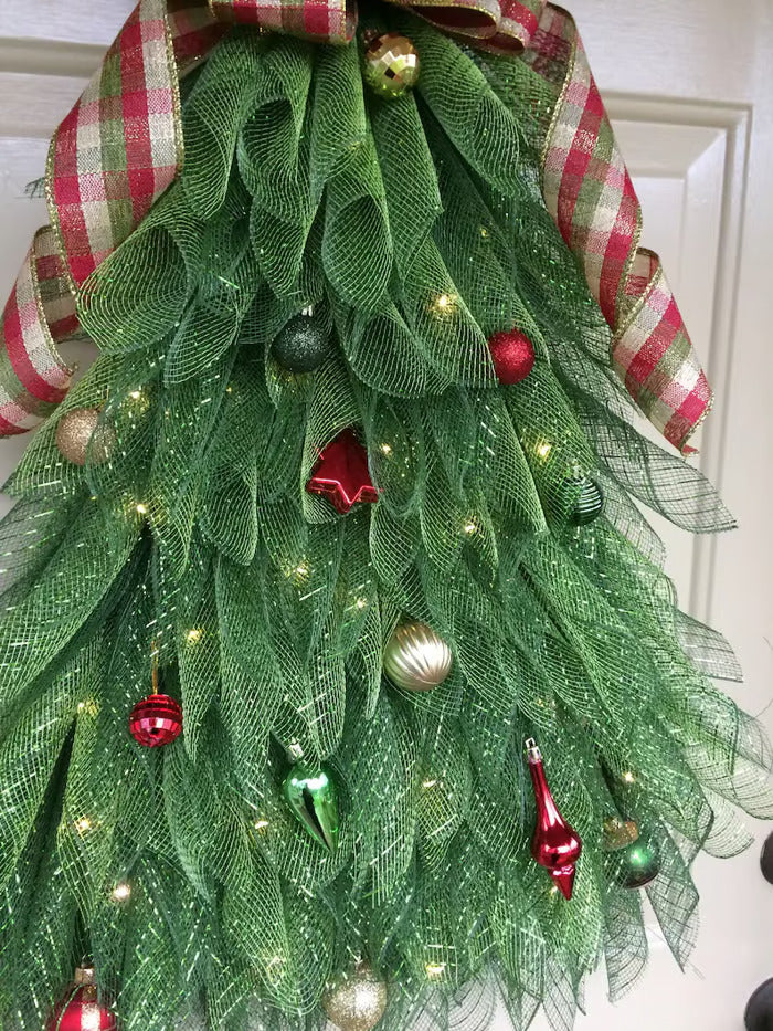 Last Day 50% OFF - Handmade Christmas Tree Wreath for Front Door