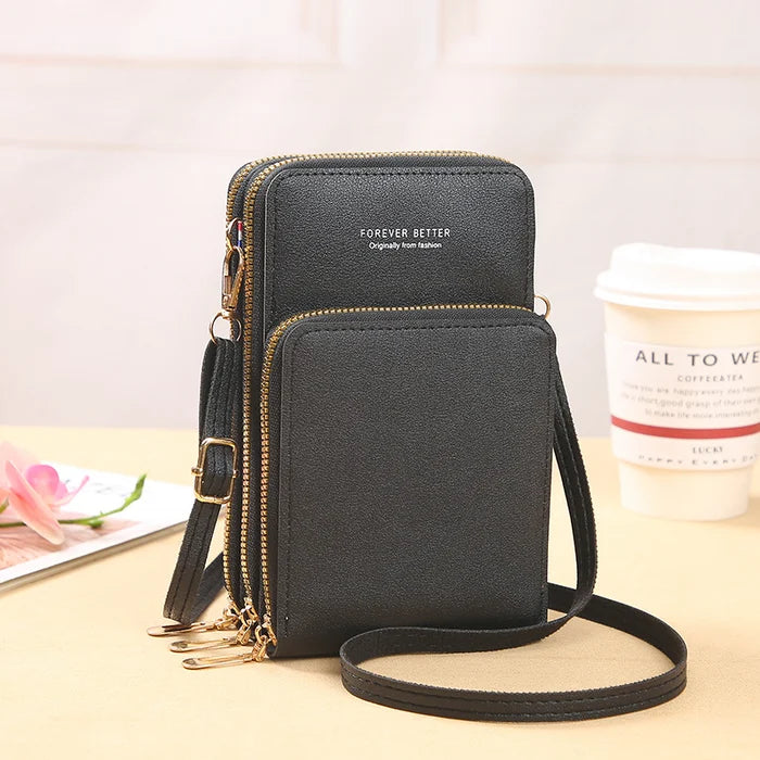 Leather Small Crossbody Bag/Mini Messenger Shoulder Handbag