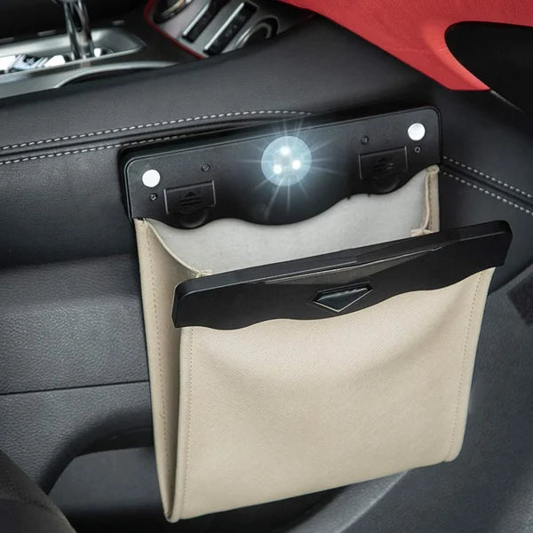 HOT SALE🔥 Smart LED Waterproof Car Leather Trash Can