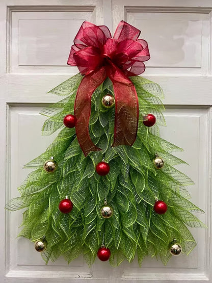 Last Day 50% OFF - Handmade Christmas Tree Wreath for Front Door