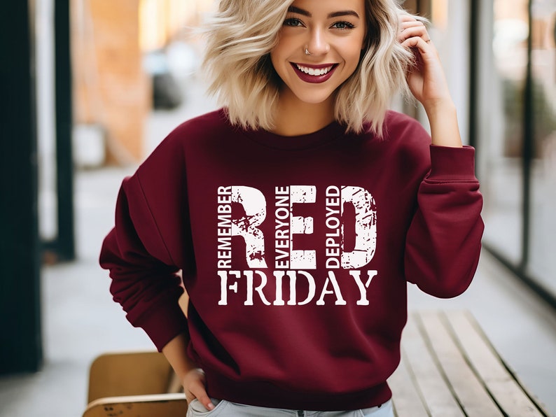 Red Friday Remember Everyone Deployed Sweatshirt, Red Friday Sweater, American Flag Us Veteran Sweatshirt, Red Friday Shirt, Veteran Shirt