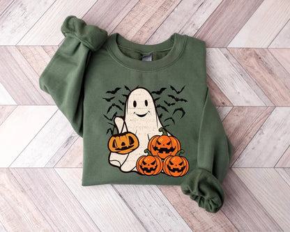 Ghost Halloween Sweatshirt, Womens Halloween Shirt, Halloween Party Shirt, Fall Sweatshirt, Halloween Gift, Halloween Costume