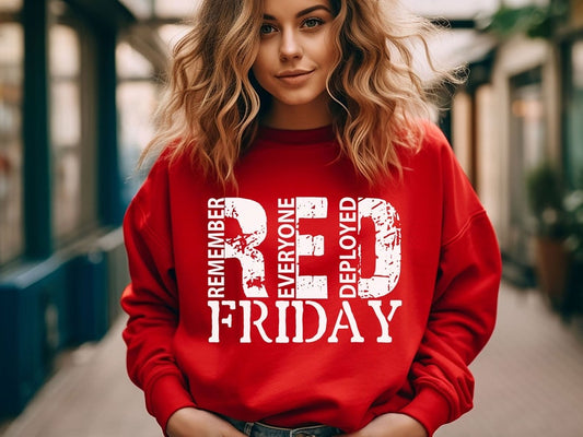 Red Friday Remember Everyone Deployed Sweatshirt, Red Friday Sweater, American Flag Us Veteran Sweatshirt, Red Friday Shirt, Veteran Shirt