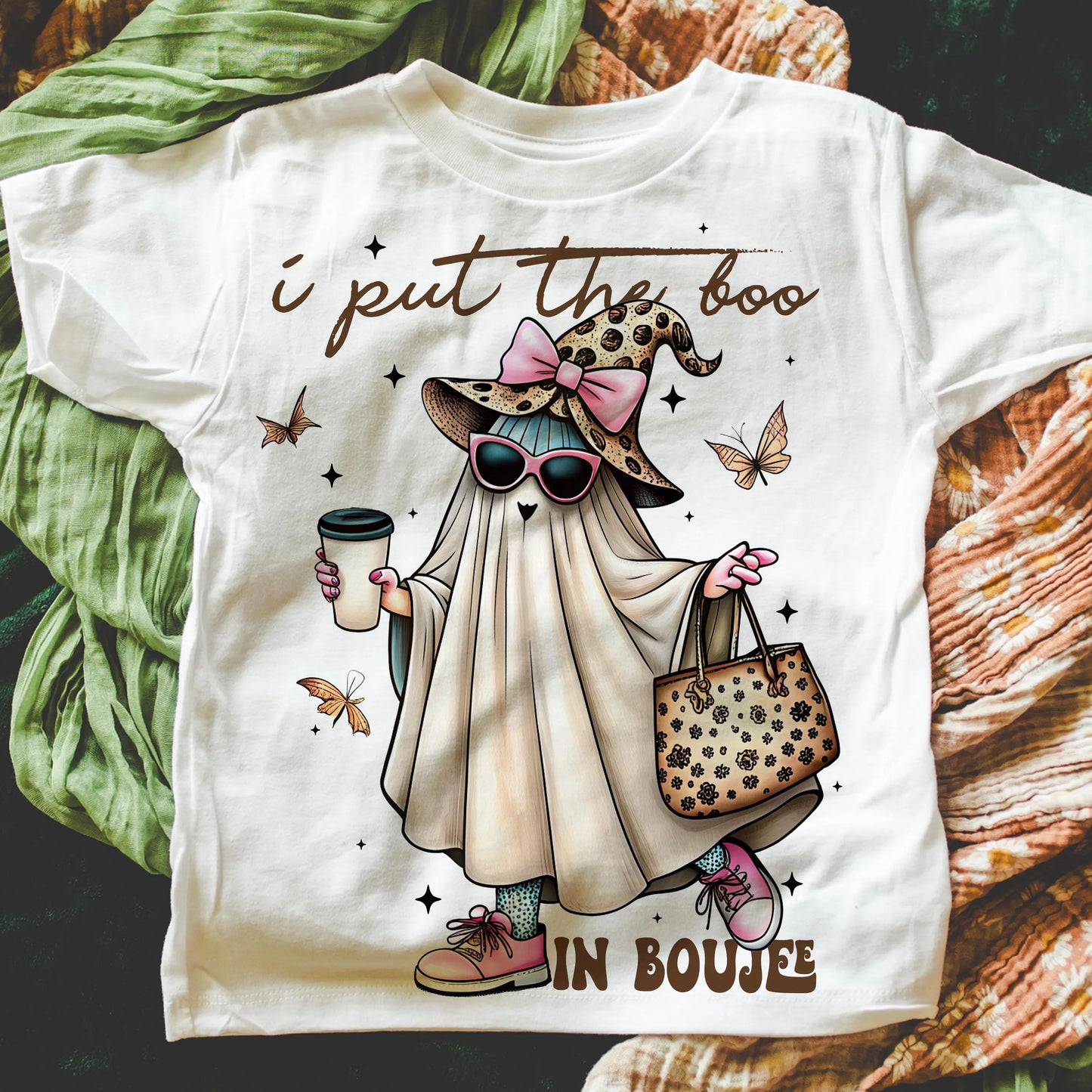 I Put The Boo In Boujee Ghost T-Shirt , Ghost Sublimation Design