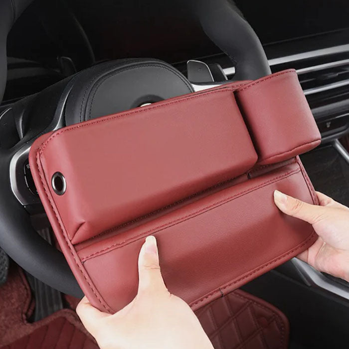 🔥HOT SALE 45% OFF 💖Car Leather Cup Holder Gap Filler Oragnizer Bag [Universal Fitment]