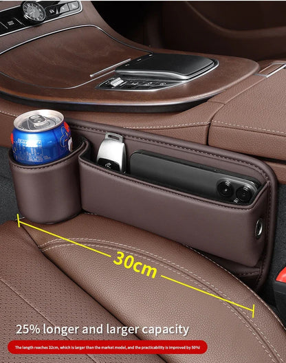 🔥HOT SALE 45% OFF 💖Car Leather Cup Holder Gap Filler Oragnizer Bag [Universal Fitment]